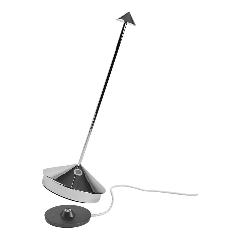 Buy Today Zafferano America Pina Pro 11 7/16" Glossy Chrome Cordless Rechargeable Table Lamp