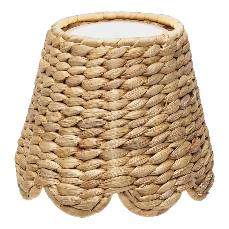 Exclusive Zafferano America Empire Scalloped Water Hyacinth Woven Lampshade for Poldina Lamps