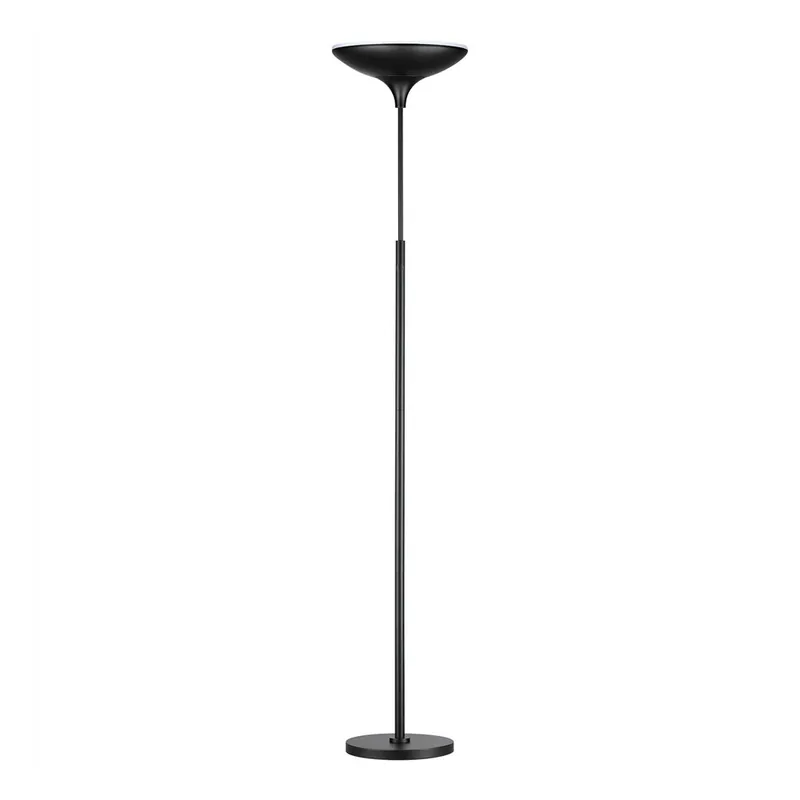 Final Sale Globe 55"-71" Matte Black Adjustable-Height Dimmable Integrated LED Torchiere Floor Lamp - 120V, 43W