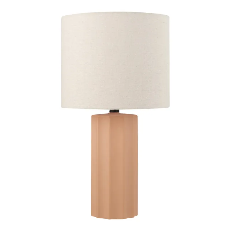Globe 20" Rustic Terracotta Ribbed Ceramic Table Lamp - 120V, 60W Reduced Price