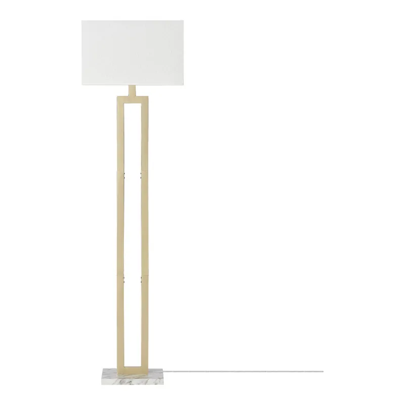 Globe D'Alessio 58" Faux Marble / Gold Dimmable LED Floor Lamp with Rectangular White Linen Shade - 120V, 10W Best Choice