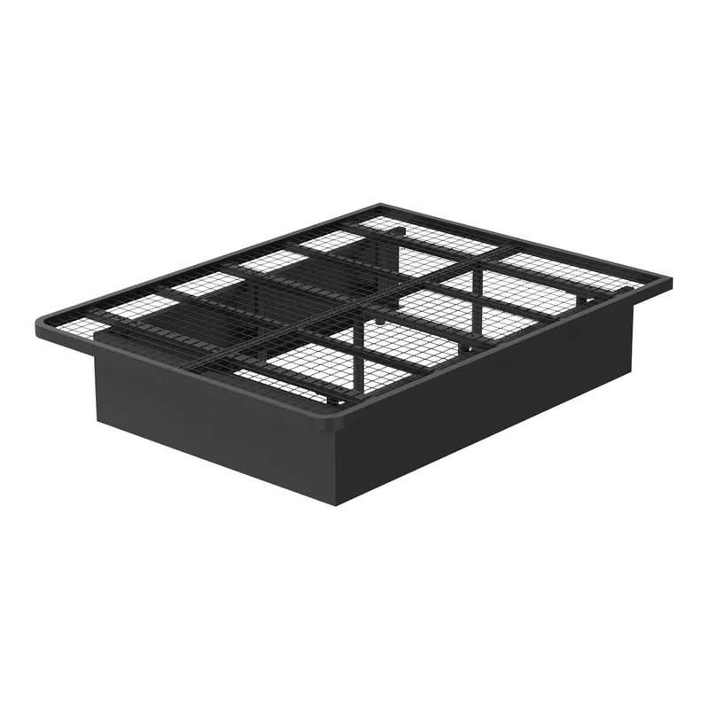 Rize Home Apex Pro 61 1/2" x 81 13/16" x 16" Queen Black Steel Platform Bed Base with Panels Buy Today