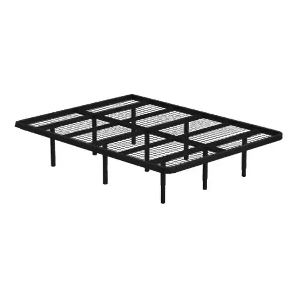 Get Yours Rize Home Apex Pro 73 1/2" x 85 13/16" x 16" California King Black Steel Platform Bed Base