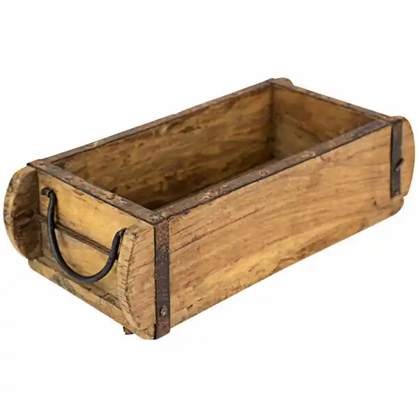 Authentic Kalalou Brick Mold Wooden Box with Handles