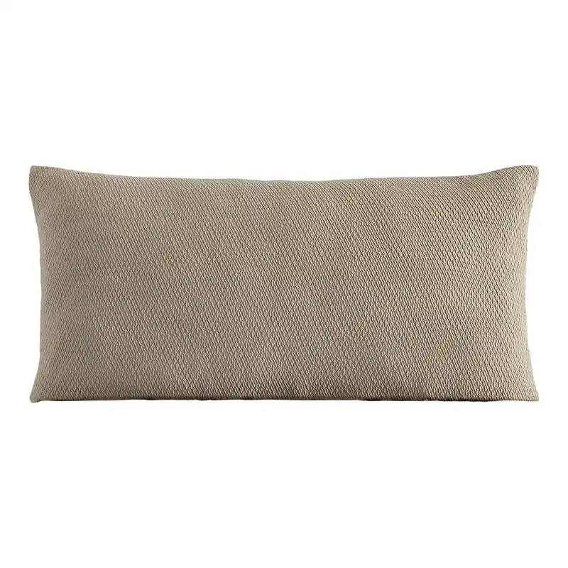 Berkshire Hospitality knit2fit 14" x 26" Khaki Polyester / Spandex Diamond Throw Pillow - 4/Case Last Chance