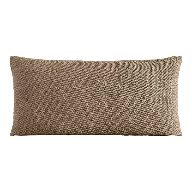 Berkshire Hospitality knit2fit 14" x 26" Pecan Polyester / Spandex Diamond Throw Pillow - 4/Case Low Price