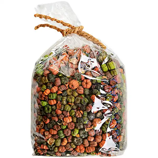 Kalalou 12 oz. Bag of Dried Orange and Green Putka Pods - 12/Pack Factory Price