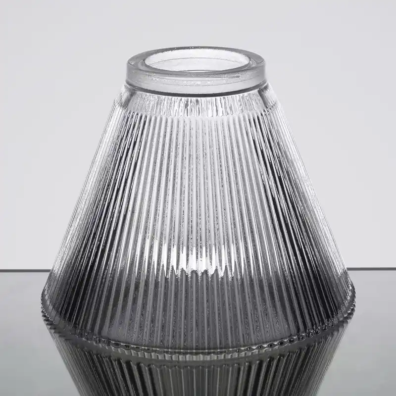 Sterno 85446 Table Lamp Clear Glass Pleated Shade Bargain