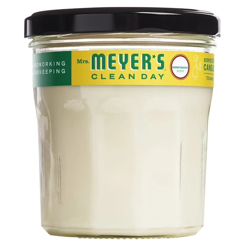 Low Price Mrs. Meyer's Clean Day 692194 7.2 oz. Honeysuckle Scented Wax Candle - 6/Case