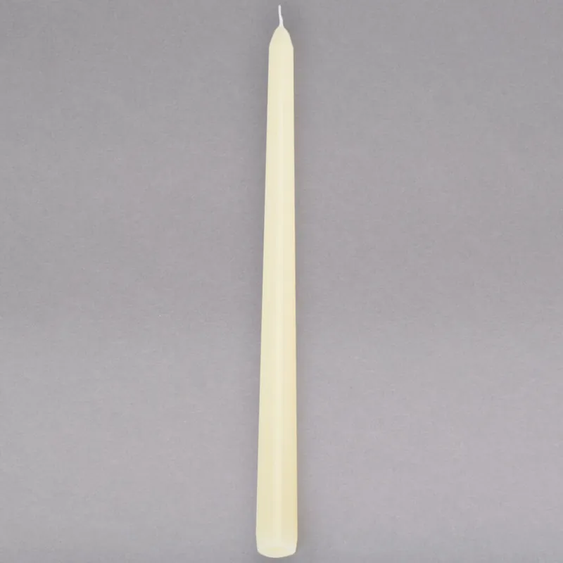 Hyoola Candles 12" Ivory 10 Hour Taper Candle - 12/Pack Secure Checkout
