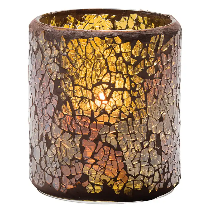 Flash Sale Hollowick 6301G Crackle Gold Glass Votive