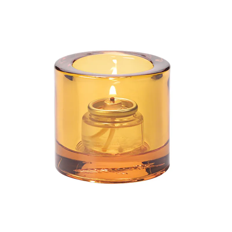 Hollowick 5140A Round Amber Thick Glass Tealight Trusted Brand