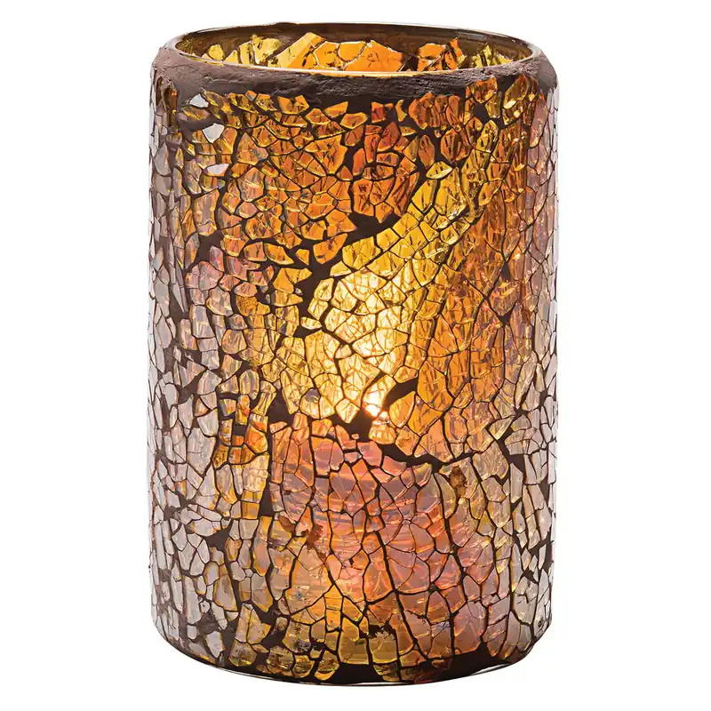 Hollowick 43017G Crackle Gold Glass Cylinder Lamp Must Have