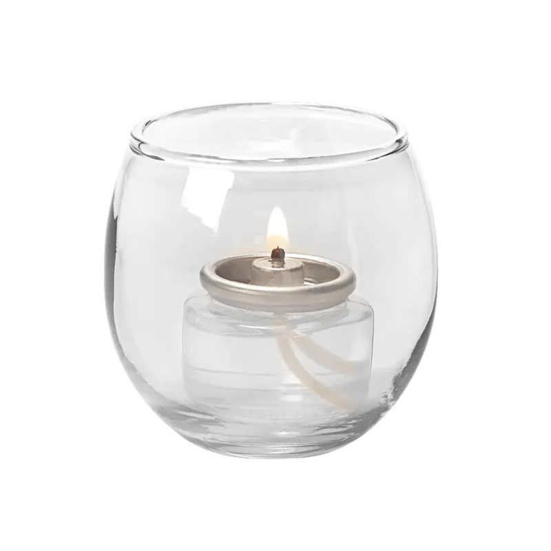 One Day Deal Hollowick 5119C Small Clear Glass Bubble Tealight Lamp