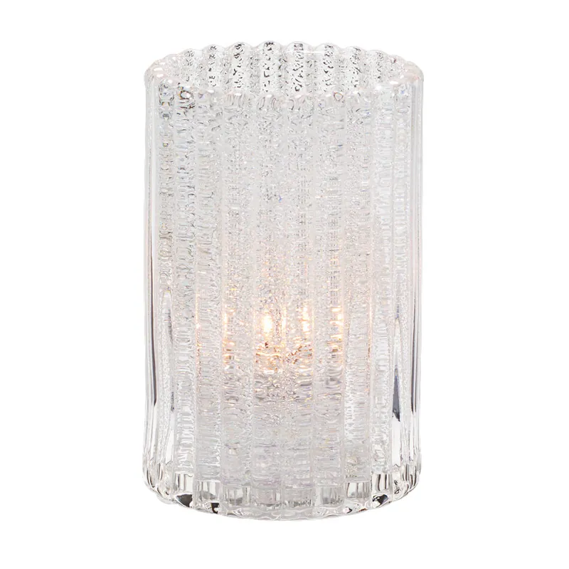 Special Discount Hollowick 1502CJ 4 5/8" Clear Glass Jewel Vertical Rod Cylinder Lamp