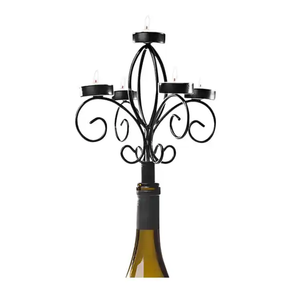 Franmara Antique Black Wine Bottle Candelabra Mega Sale